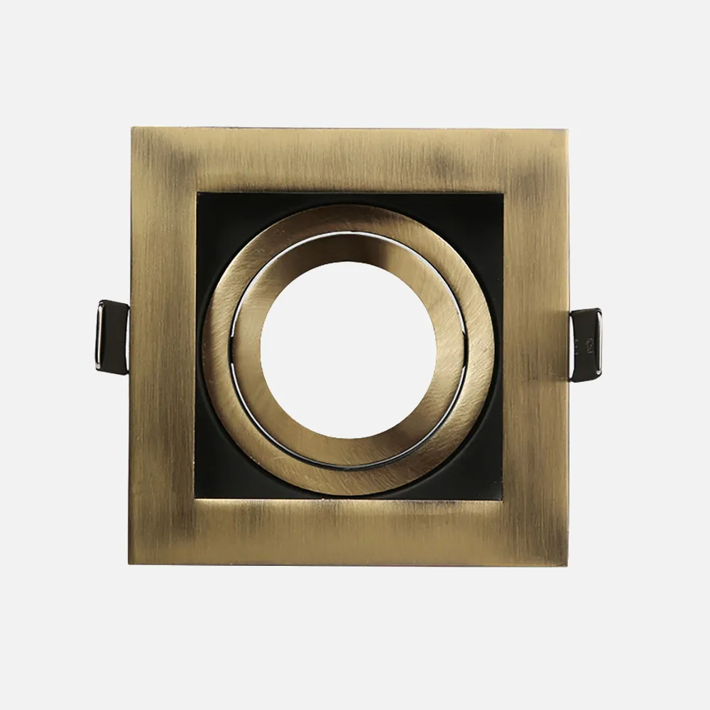 14368CU73 - Recessed downlight Orient.batu 1xgu10 Square Leather/black 3,5x10x10 Cm  Cut-out 9x9 c/lamp holder