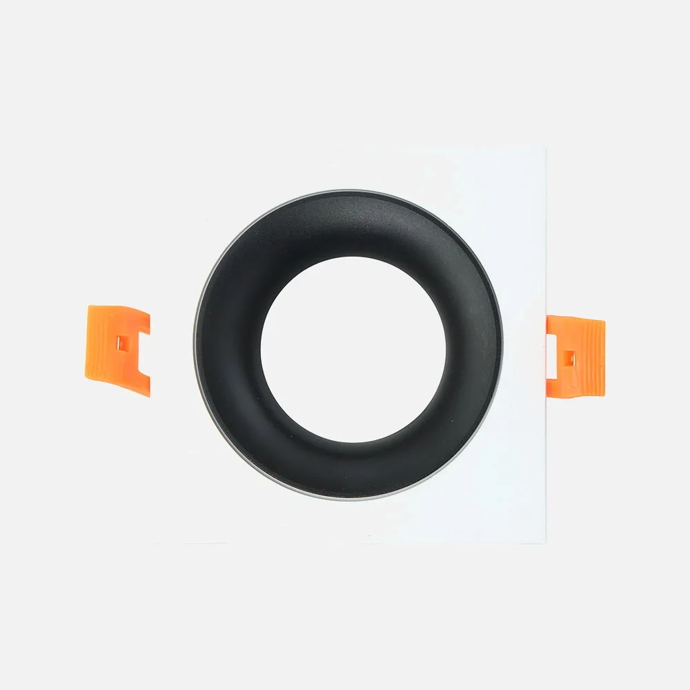 Empotrable Anou 1xgu10 Cuadrado Blanco/negro 2x9,2x9,2 Cm 8 De Corte.c/portalampara