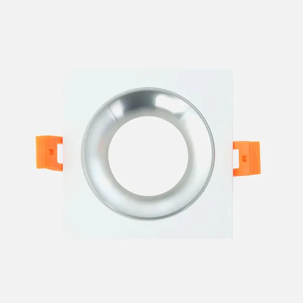 Empotrable Anou 1xgu10 Cuadrado Blanco/cromo  2x9,2x9,2 Cm 8 De Corte.c/portalampara