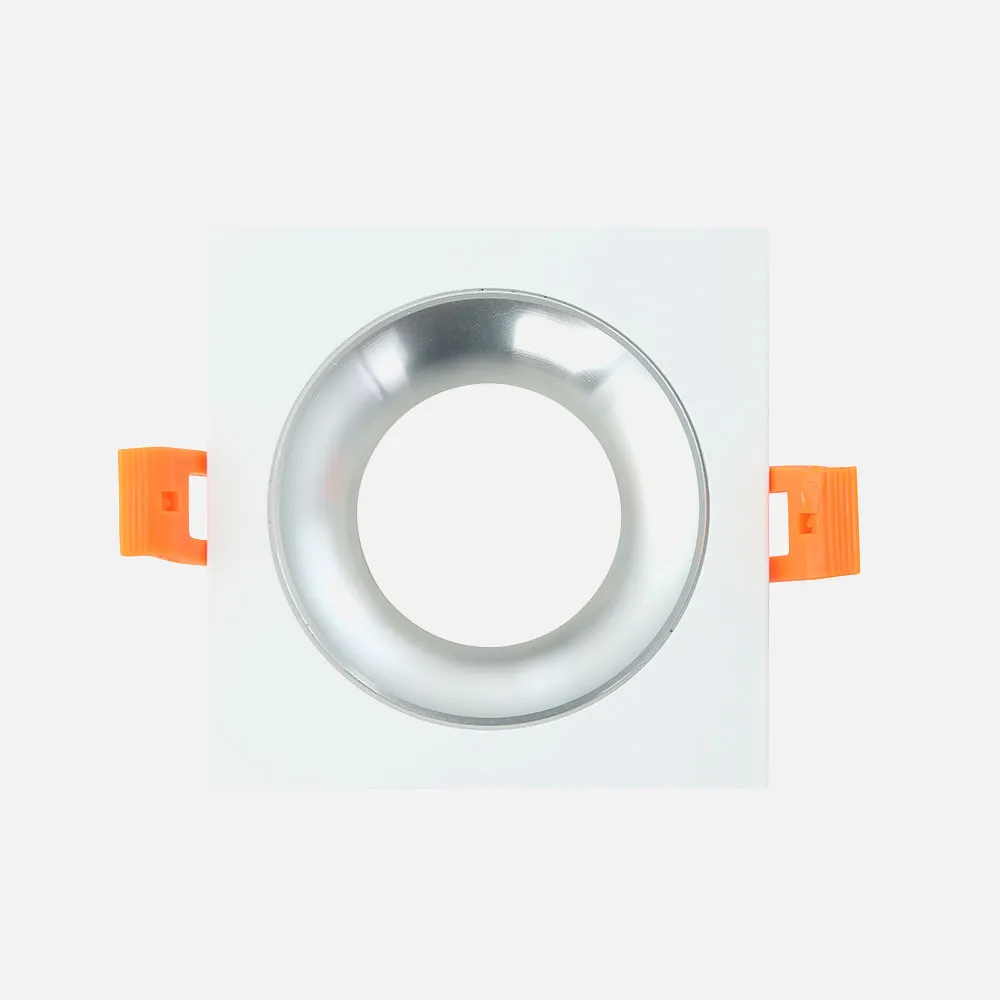 Empotrable Anou 1xgu10 Cuadrado Blanco/cromo  2x9,2x9,2 Cm 8 De Corte.c/portalampara