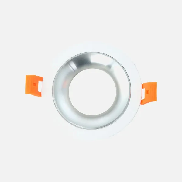 Empotrable Anou 1xgu10 Redondo Blanco/cromo  2x9,2x9,2 Cm 8 De Corte.c/portalampara