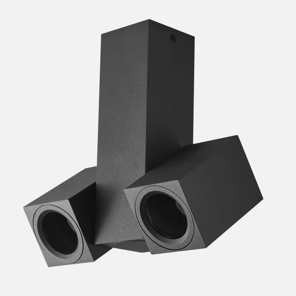 Foco Nerja 2xgu10 Negro 21x19x6 Orientable 360º