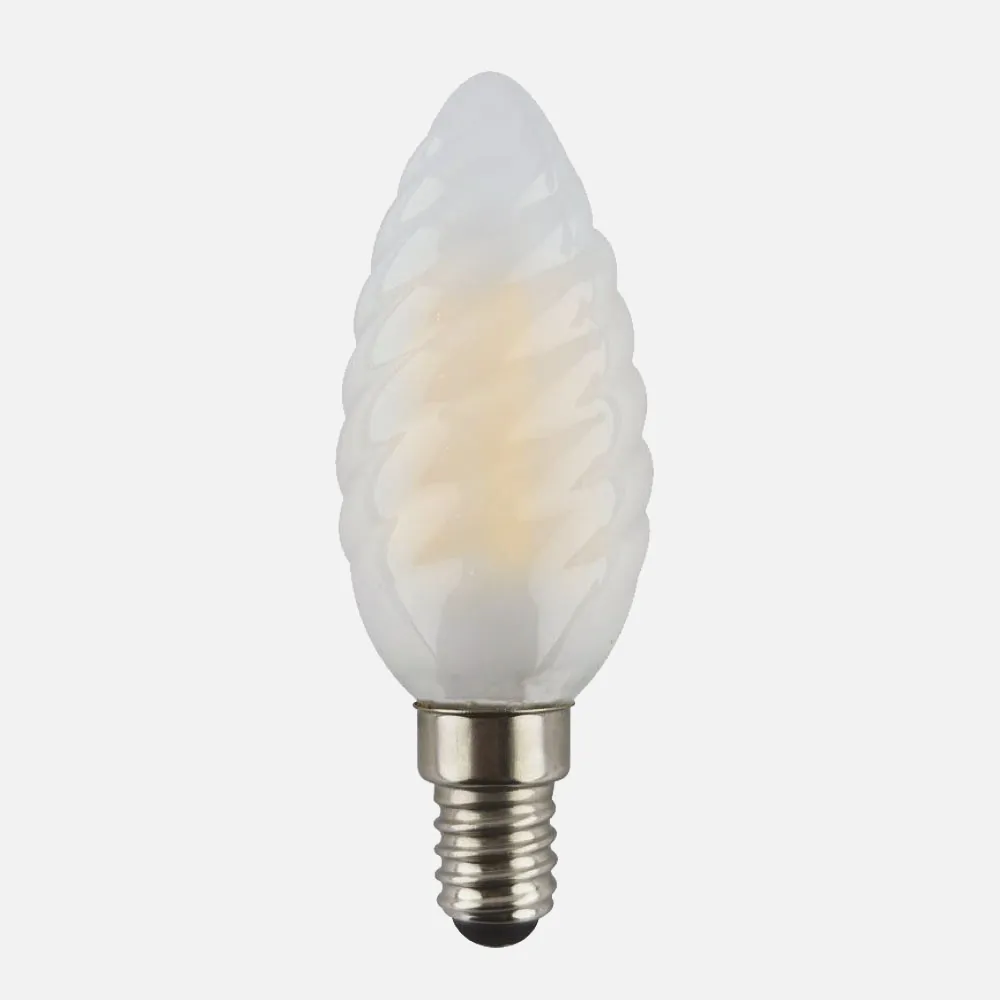 Bombilla Vela Rizada 4w 3000k Fabriplus E14 360lm 9,7x3,4x3,4 Cm