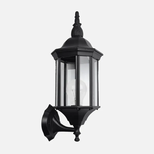 Outdoor Wall Light Aluminium Pollux 1xe27 Black Ip44   50x18x20 Cm Ip44