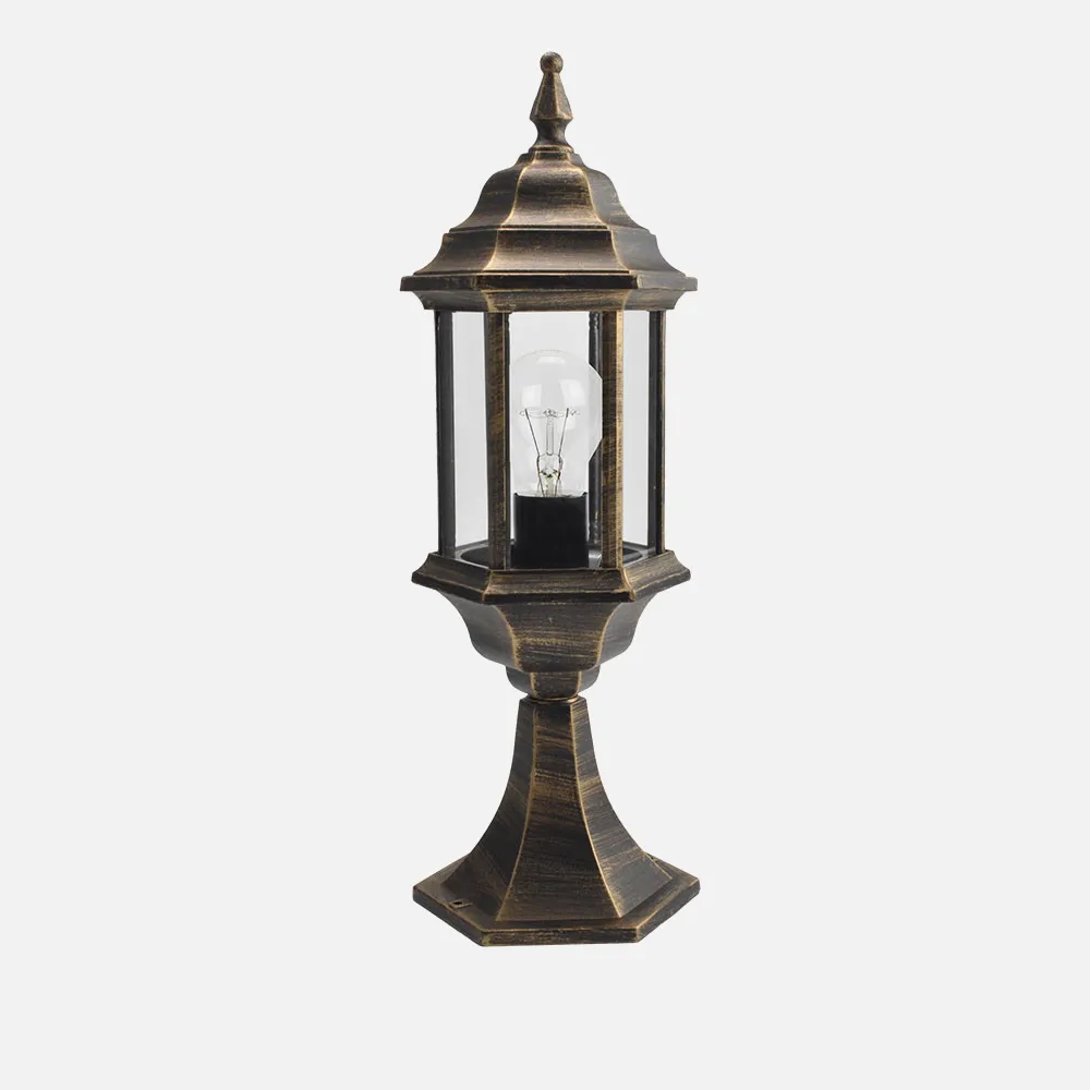 149471016 - Pollux 1xe27 Preto/ouro 48,5x17x17x17 Cm Ip44 Candeeiro de parede exterior em alumínio 1xe27 Preto/ouro 48,5x17x17 Cm Ip44