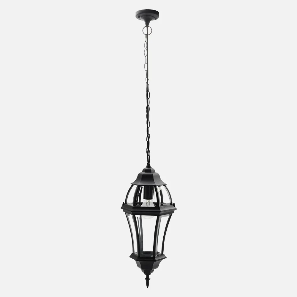 149691009 - Colgante Exterior Aluminio Becrux 1xe27 Negro Ip44 Regx24x24 Cm
