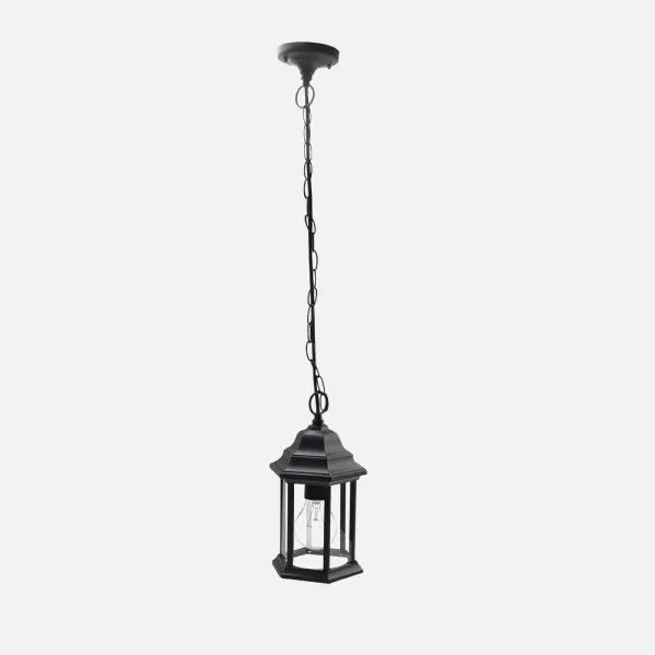 Colgante Exterior Aluminio Pollux 1xe27 Negro Ip44 Regx17,5x17,5 Cm