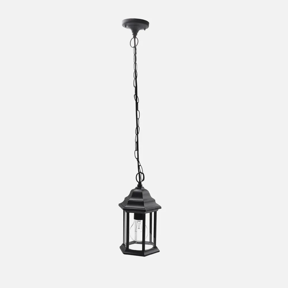 Colgante Exterior Aluminio Pollux 1xe27 Negro Ip44 Regx17,5x17,5 Cm