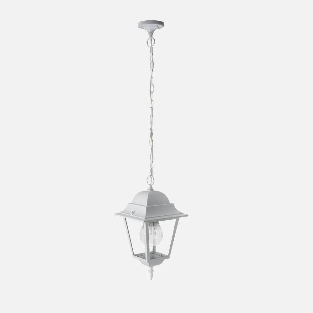 149291001 - Colgante Exterior Aluminio Spica 1xe27 Blanco Ip44  Regx21,5x21,5 Cm