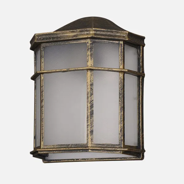 Aplique Exterior Aluminio Bellatrix 1xe27 Neg/oro  25x11x19,5 Cm Ip44