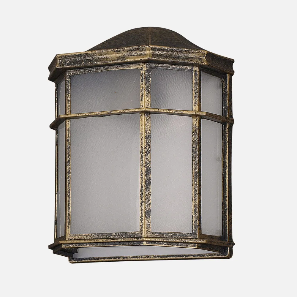 150061016 - Outdoor Wall Light Aluminium Bellatrix 1xe27 Black/Gold  25x11x19,5 Cm Ip44
