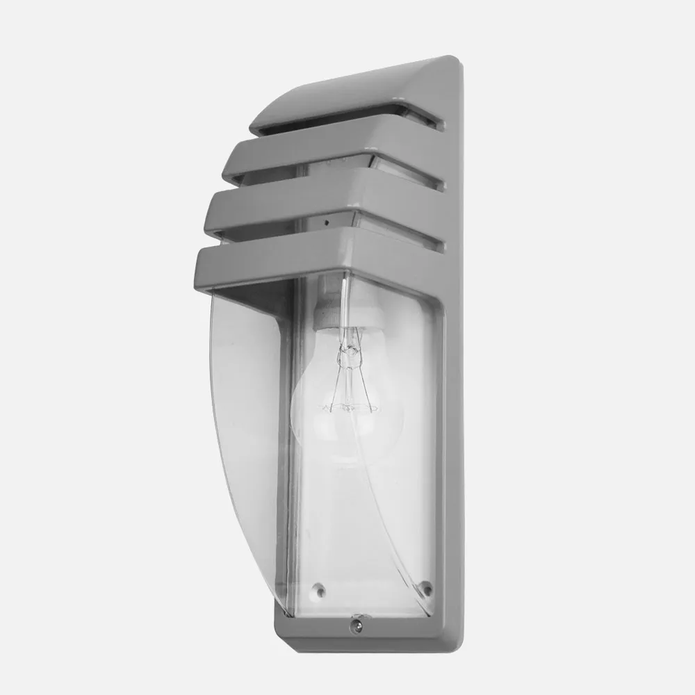 Aplique Exterior Elnath 1xe27 Gris Ip44  35x12x12 Cm