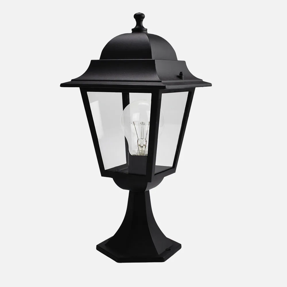 149271009 - Sobremuro Exterior Aluminio Spica 1xe27 Negro Ip44  46x21,5x21,5 Cm