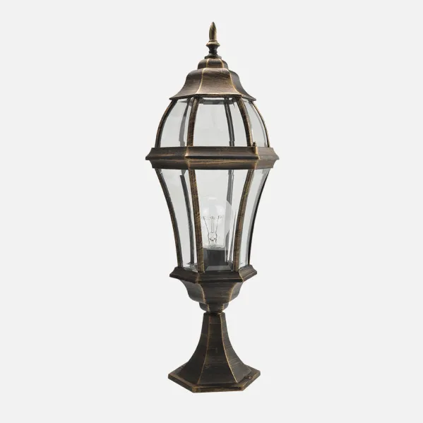 Sobremuro Exterior Aluminio Becrux 1xe27 Neg/oro   64,5x21x21 Cm  Ip44