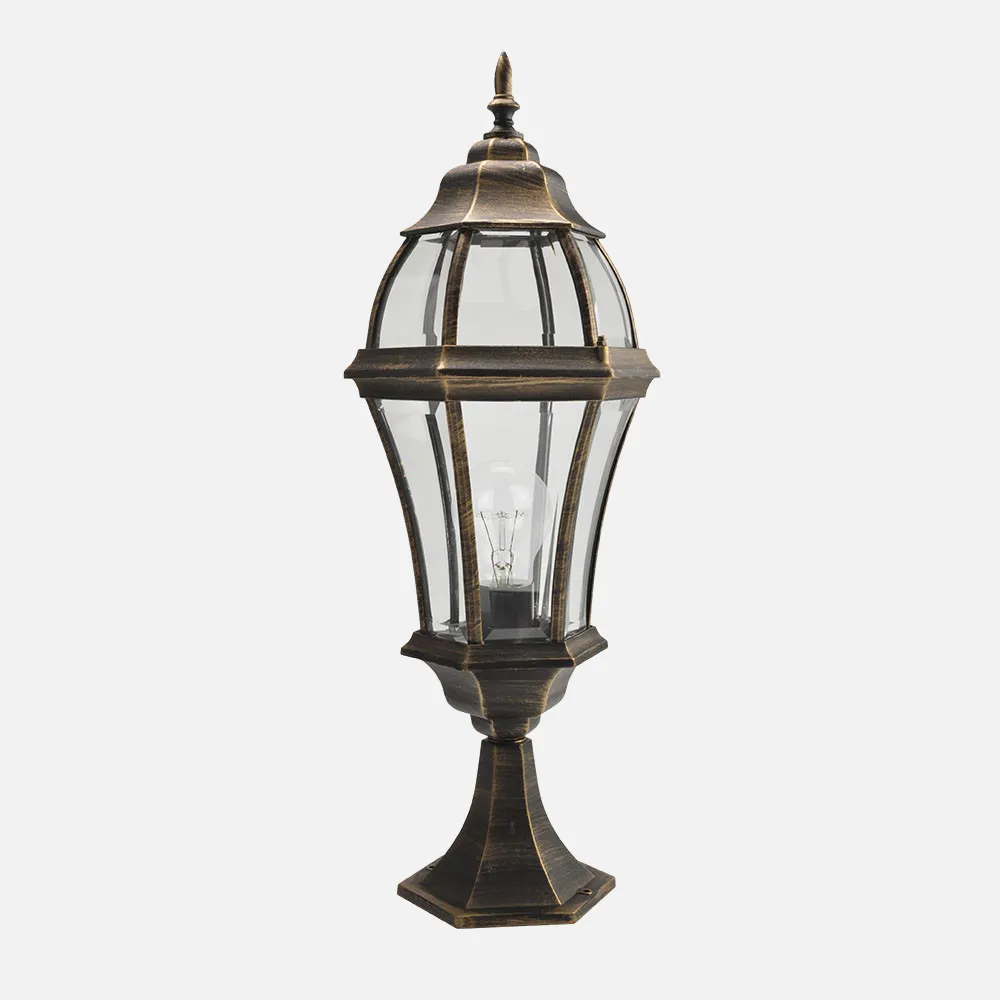 Sobremuro Exterior Aluminio Becrux 1xe27 Neg/oro   64,5x21x21 Cm  Ip44