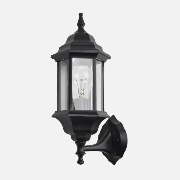 Wall Light Out.aluminium Pollux Sm.1xe27 Black Ip44 42x16x20 Cm