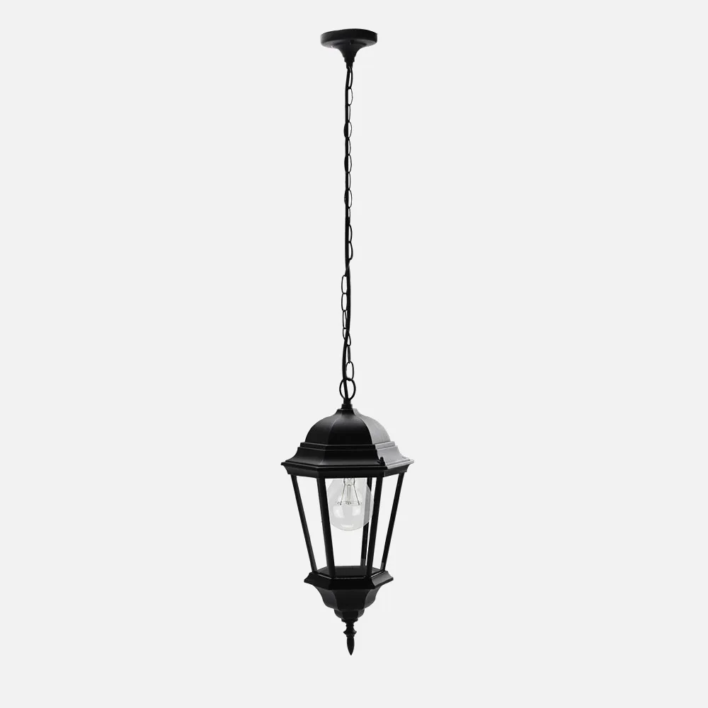 149791009 - Colgante Exterior Aluminio Regulus 1xe27 Negro  Regx23x23 Cm  Ip44