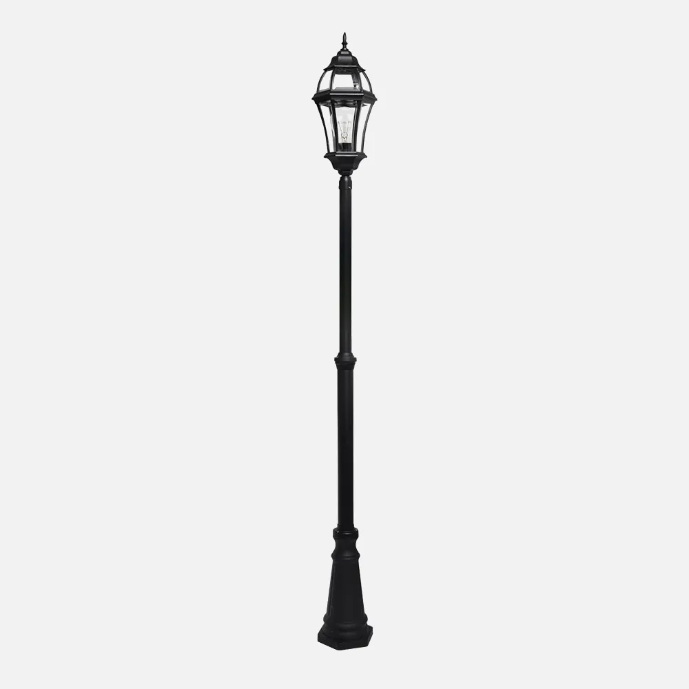 149641009 - Farola Exterior Aluminio Becrux 1xe27 Negro Ip44 234x25x25 Cm Regulable En Altura