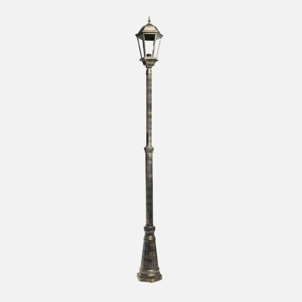 Street lamp Outdoor Aluminium Regulus 1xe27 Black/gold    230x25x25 Cm Dimmable In Height Ip44