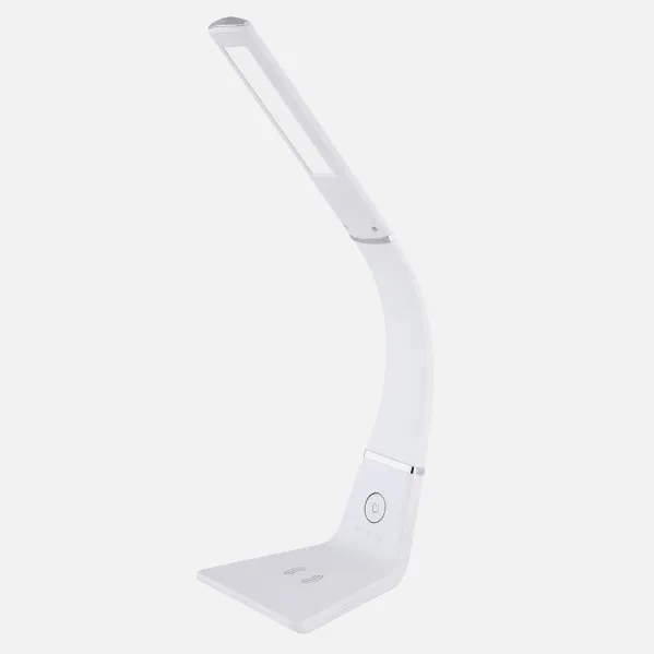 Flexible Desk Lamp Kodonita 5w 400lm 3500-6000k White/chrome, Wireless Qi Charging, Touch, Dimmable