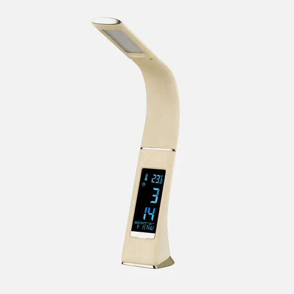 Flexo Flexib. 5w Barita 4000k Beis/cromo Digital  400lm C/fecha-hora-temp.3 Grados Intens