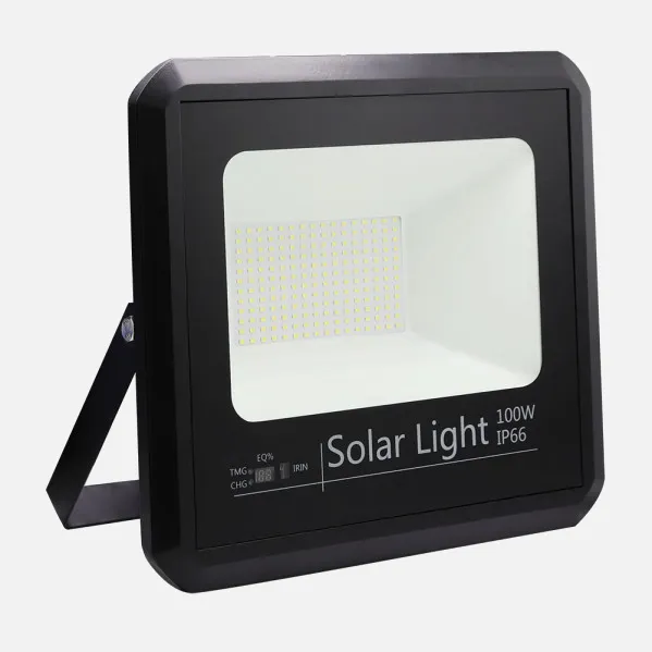 Proyector Solar Malaquita 100w 6500k Negro 9000lm (28,5x32x8)(53x35x2)cm Mando Y Cable 5m