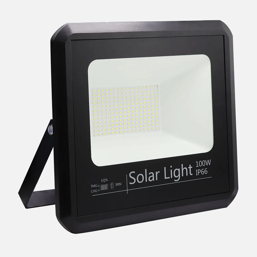 Proyector Solar Malaquita 100w 6500k Negro 9000lm (28,5x32x8)(53x35x2)cm Mando Y Cable 5m