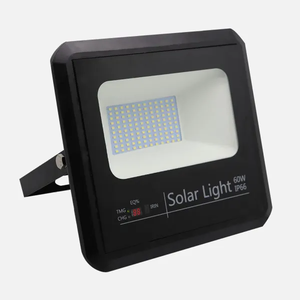 Proyector Solar Malaquita 60w 6500k Negro 5400lm (23x25,5x6,5)(35x35x2)cm Mando Y Cable 5m