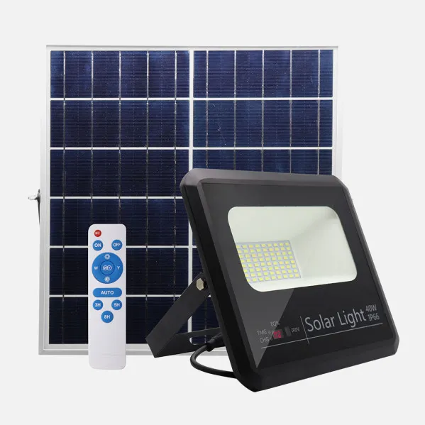 Projector Solar Malaquita 40w 6500k Preto 3600lm (20,5x23x6)(35x23,5x2)cm de controlo e Cabo 5m