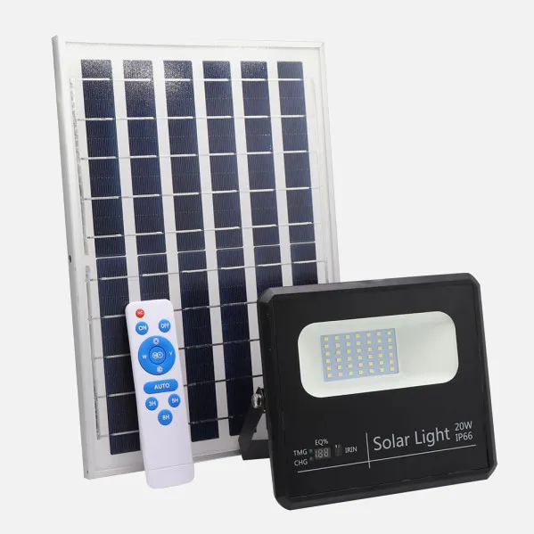 Proyector Solar Malaquita 20w 6500k Negro 1800lm (17x19,5x5)(35x23,5x2)cm Mando  Y Cable 5m