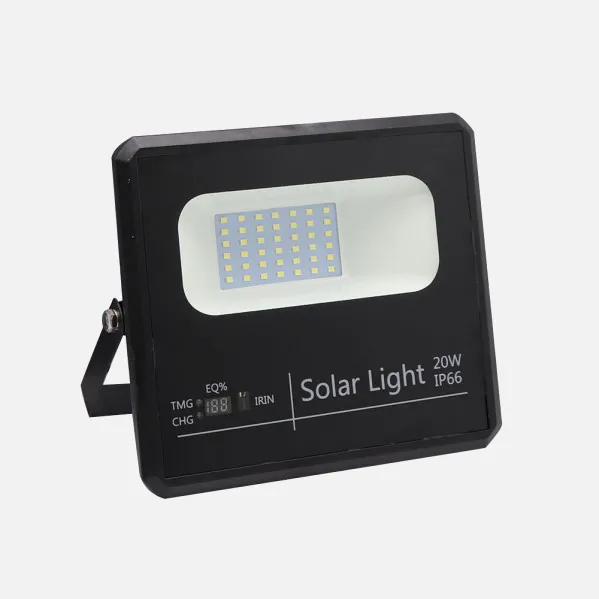 Proyector Solar Malaquita 20w 6500k Negro 1800lm (17x19,5x5)(35x23,5x2)cm Mando  Y Cable 5m