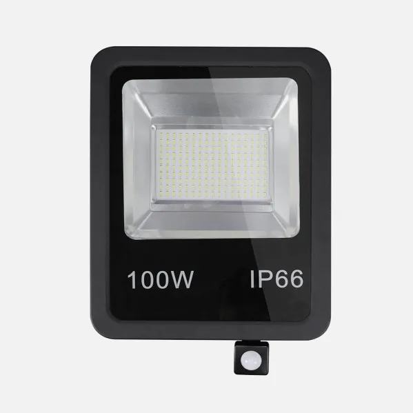Floodlight C/sensor  Olivino 100w 6500k Black 9000lm  Led Sm Ip66 39,5x28,5x7 Cm