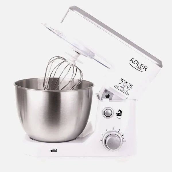 Robot Cocina 1000w 6 Veloc. Inclinable Cuenco 4l Antisalpicadura.3 Agitadores.