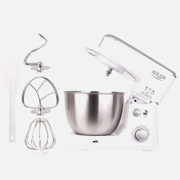 Robot Cocina 1000w 6 Veloc. Inclinable Cuenco 4l Antisalpicadura.3 Agitadores.