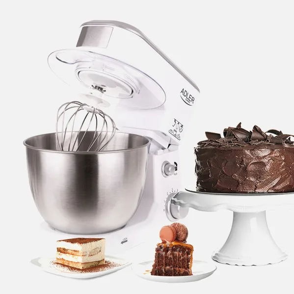 Robot Cocina 1000w 6 Veloc. Inclinable Cuenco 4l Antisalpicadura.3 Agitadores.