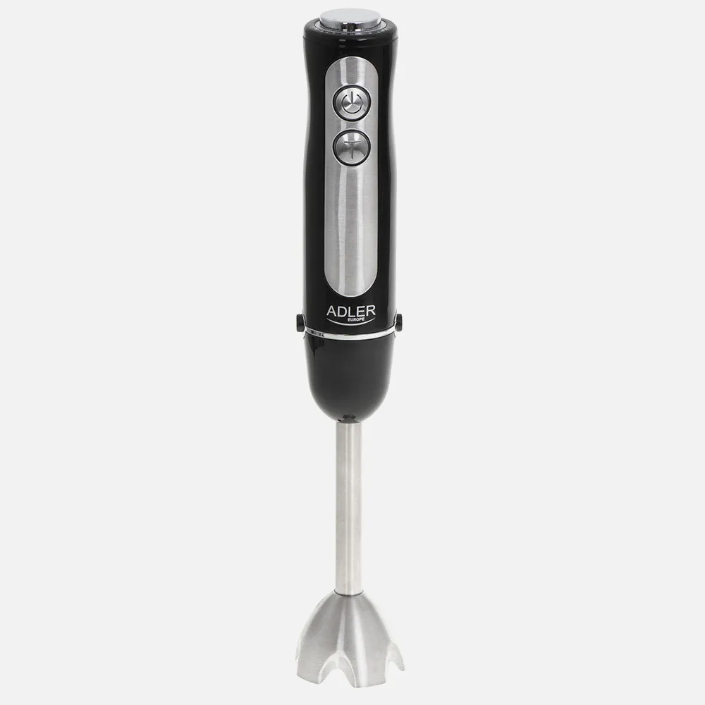 Batidora Mano 1500w Acero Inox. Negra 5veloc.turbo Luz De Velocidad Cuchillas Acero Inox.