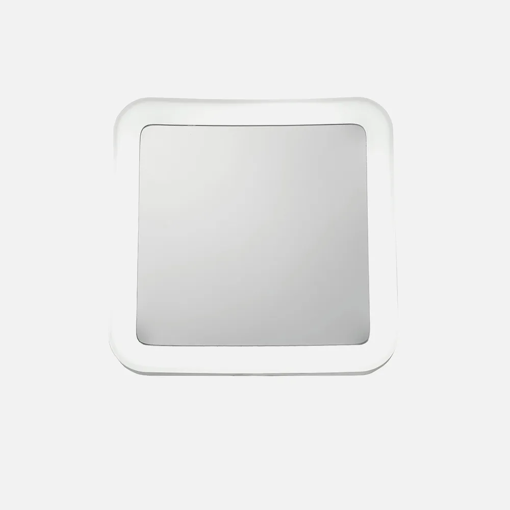 Espejo De Baño 25 Leds 16'30cmx16'30cm 3 Pilas Aa Aumento 5x Ajuste Luz Ventosa Giro 360º
