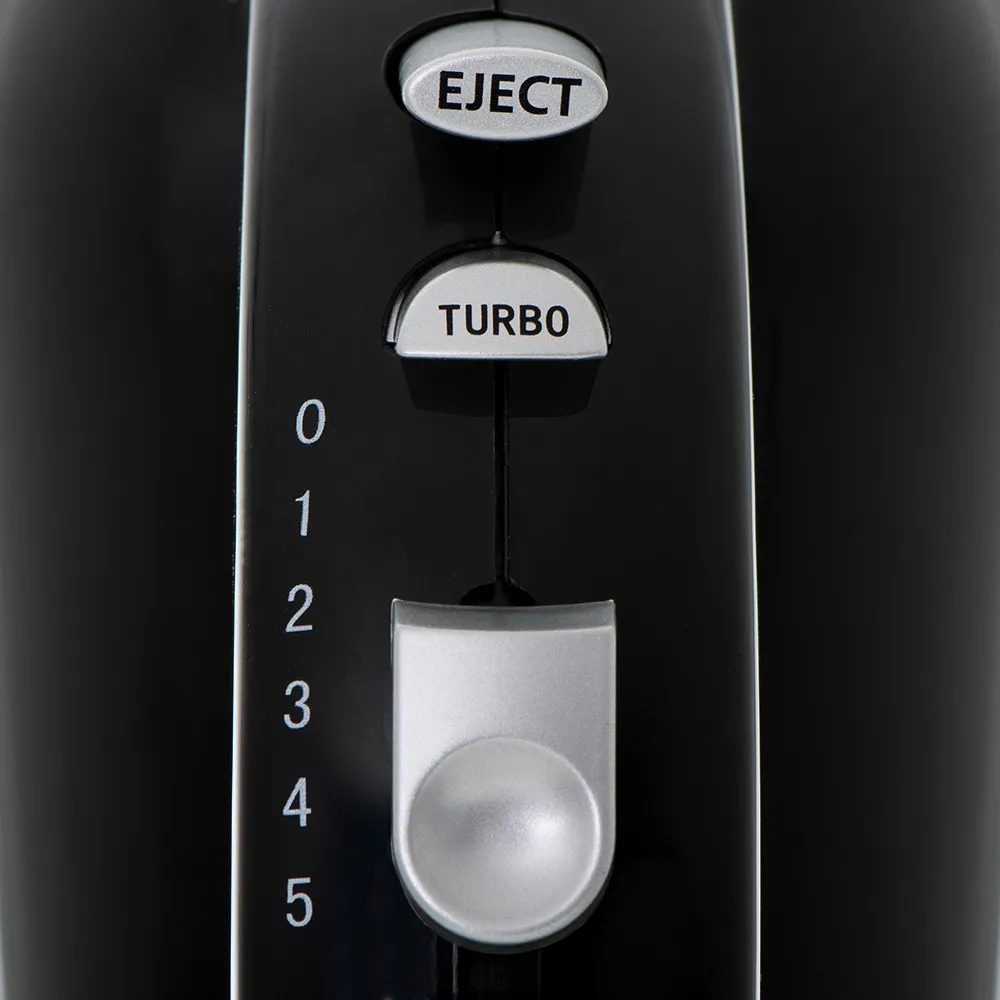 Batidora De Mano 800w Negra 5 Velocidades Botones Turbo Y Expulsion Acero Inox.