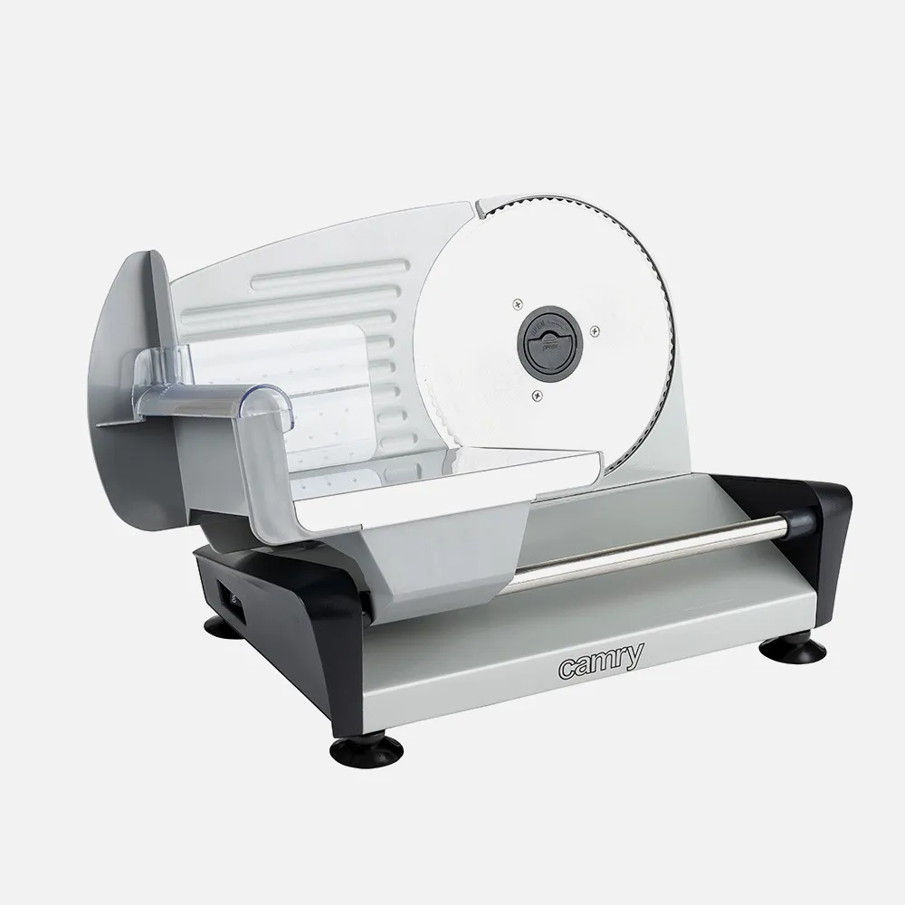 Corta Fiambres 400w Cuchilla Acero Inox. 19cm Ajuste Espesor 0-15mm Con Ventosas