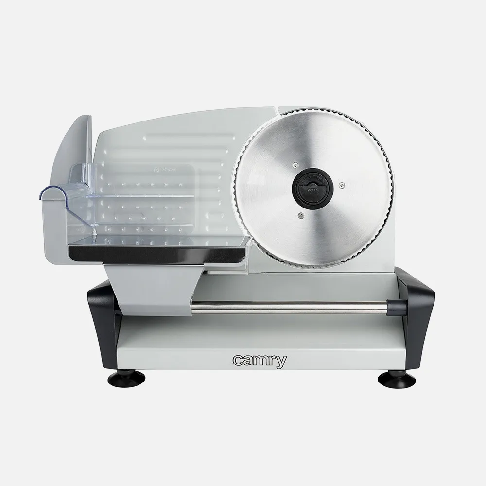 Corta Fiambres 400w Cuchilla Acero Inox. 19cm Ajuste Espesor 0-15mm Con Ventosas