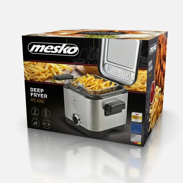 Freidora Acero Inox. 900w 1'5l Tapa Transparente Luz Control Cesta Elevable Asa Plegable