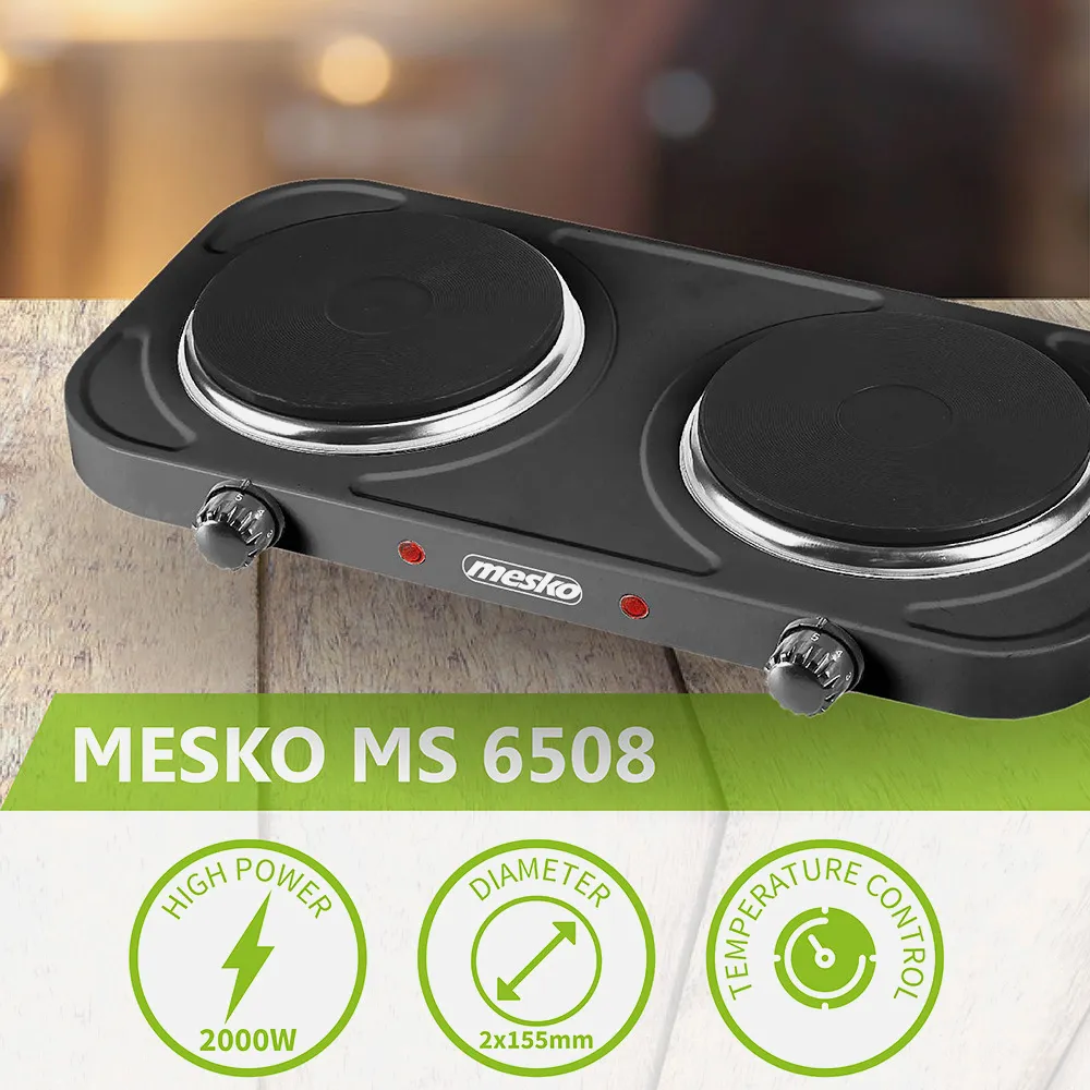 Cocina Electrica 2000w 2 Quemadores Placas 150mm Control De Temperatura