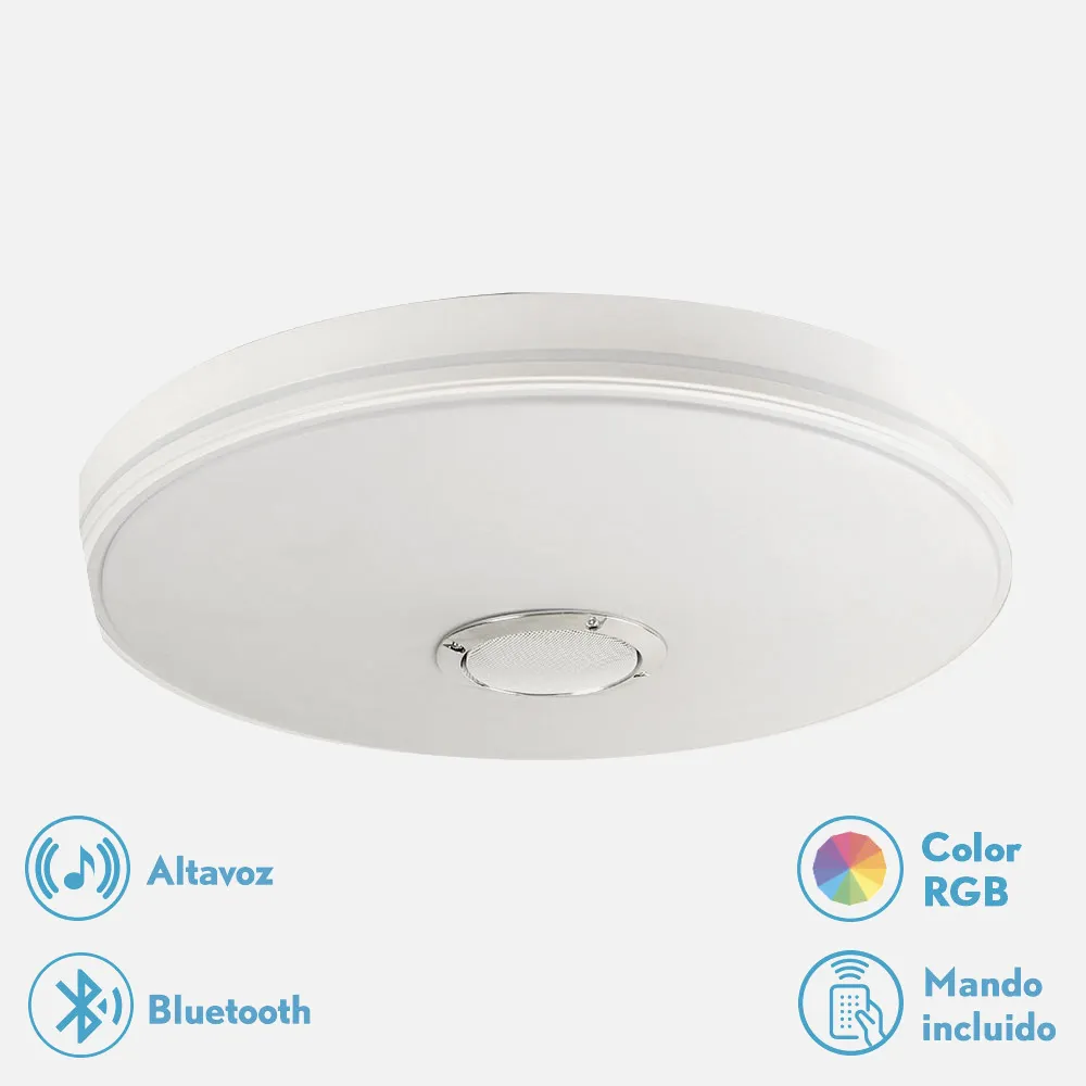 Plafon Ankara 72w 3000-4000-6000k Rgb Bluethooth 6,5x50d.7200lm Reg.intens.memoria.rgb