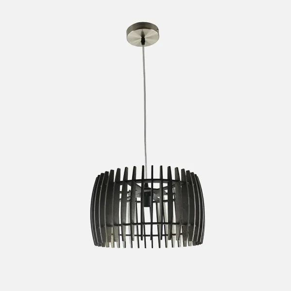 Colgante Poplar 1xe27 Madera Cafe Regx35x35 Cm