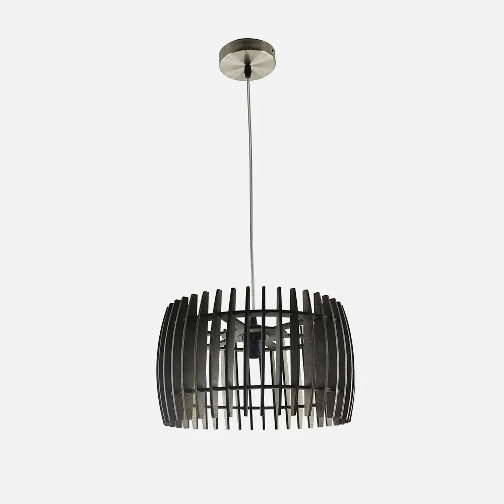 Colgante Poplar 1xe27 Madera Cafe Regx35x35 Cm