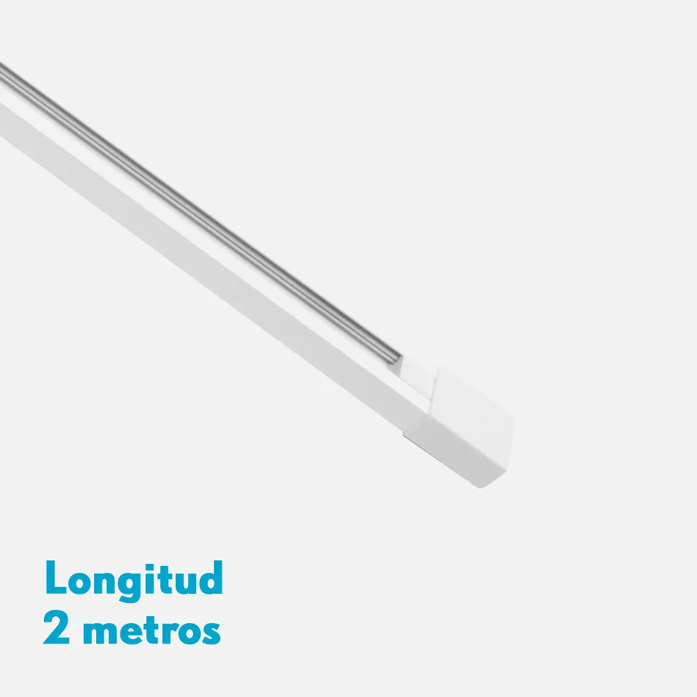 1443CARRIL-2-BL - Carril Para Foco Pindal Blanco 2m  2 Hilos 2x200x3,5 Cm