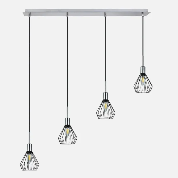 Pendant light St. Petersburg 4xe14 Black/chrome Regx83x13 Cm