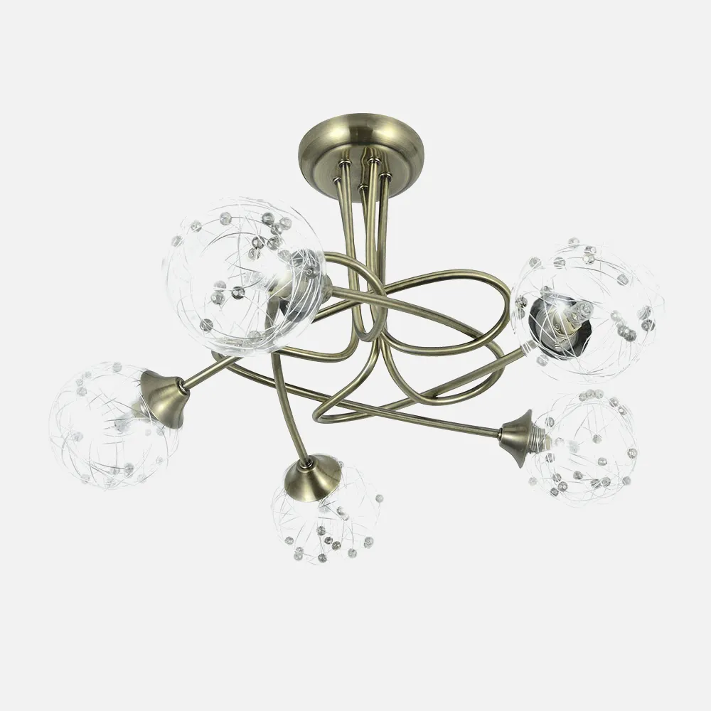 154155014 - Lamp Rio de Janeiro 5xg9 Leather  29x42x42 Cm