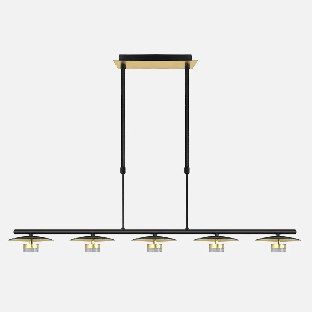 153655016 - Lampara Ciudad Del Cabo 5l 30w 4000k  Negro/oro Regx104x15 Cm 2400 Lm