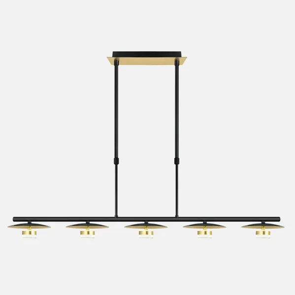 Lampara Ciudad Del Cabo 5l 30w 4000k  Negro/oro Regx104x15 Cm 2400 Lm